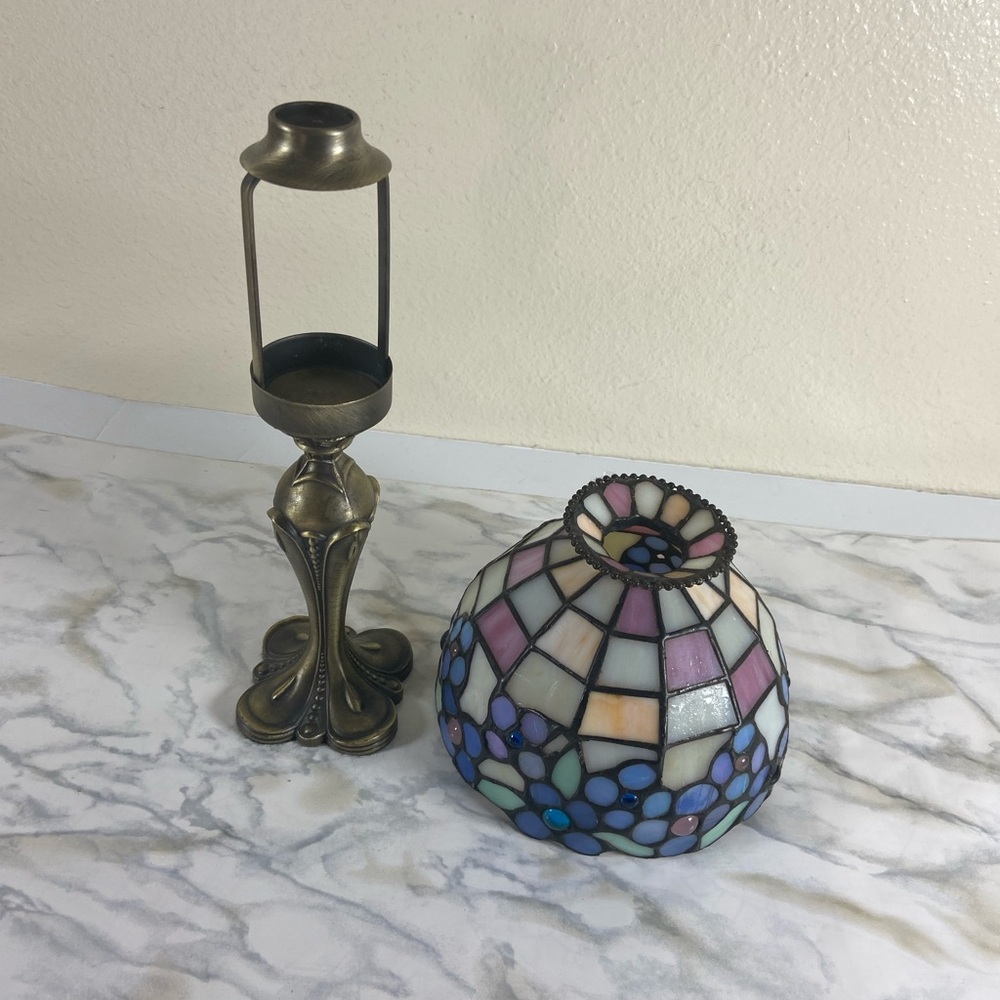 PartyLite Mosaic Candle Holder - Multicolor,Hydrangea lamp. - Picture 2 of 6